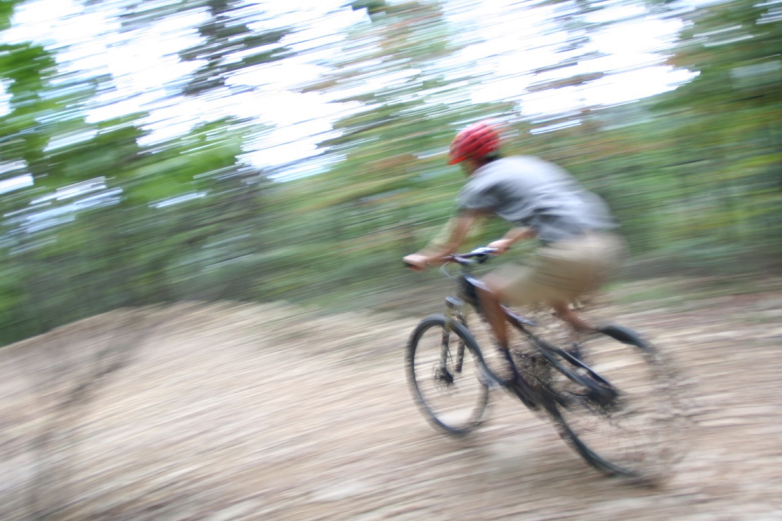 Cyclist on the OG trail at Carvins Cove Natural Reserve